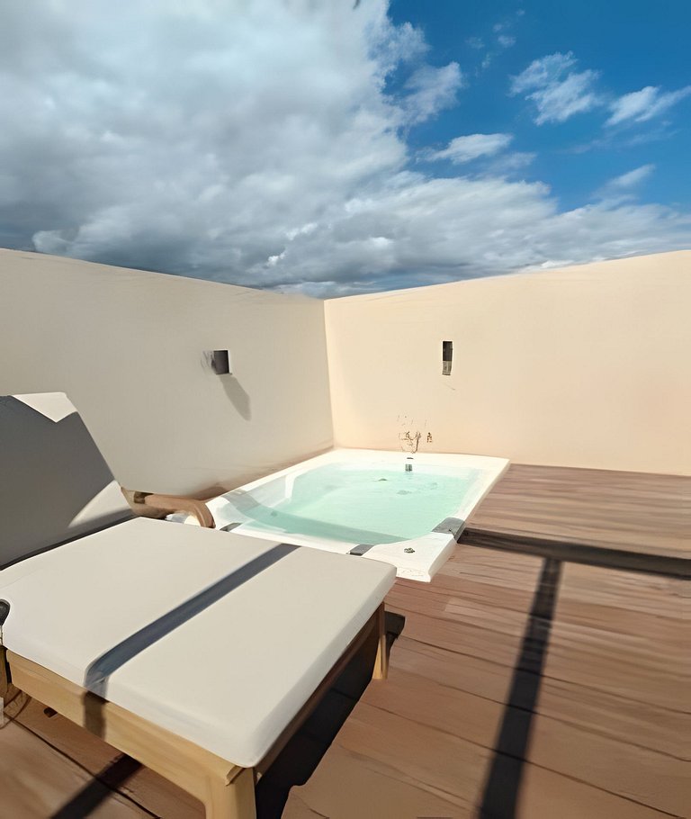 7 min plage 1 chambre Rooftop piscine jacuzzi