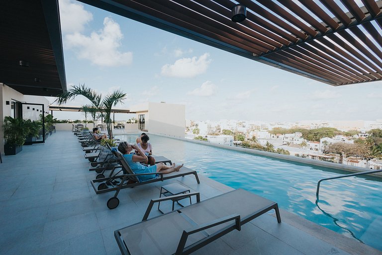 Studio Luxe Rooftop Piscine Proche de la plage