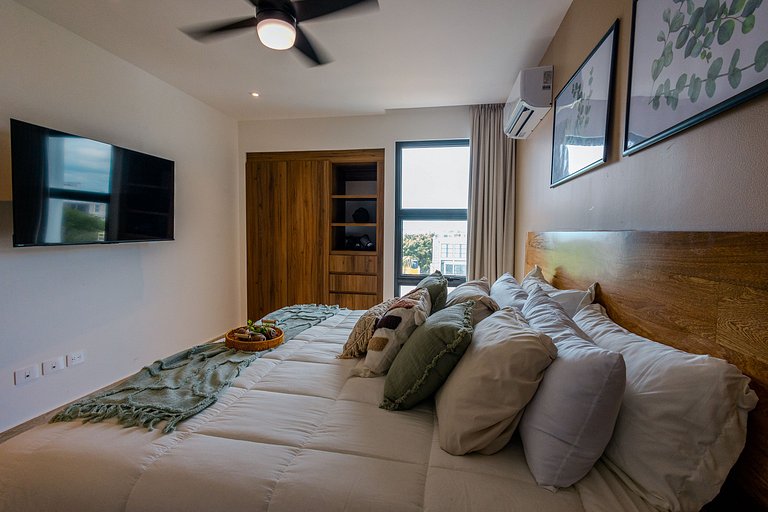 Ceiba 25 | 2 hab, 3 camas, piscina, gym, lavado