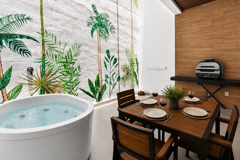Studio centro PDC • Patio, jacuzzi y BBQ